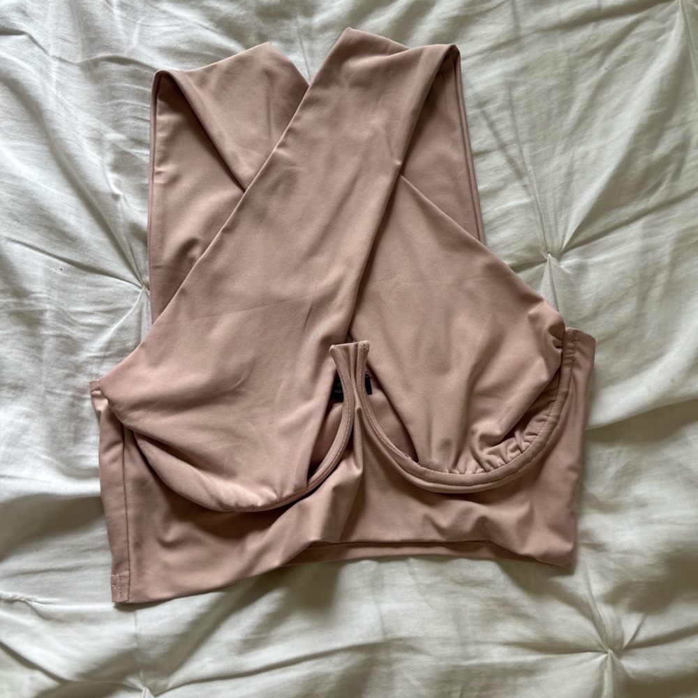 Cross neck crop top
